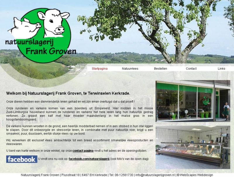 Website voor Natuurslagerij Frank Groven