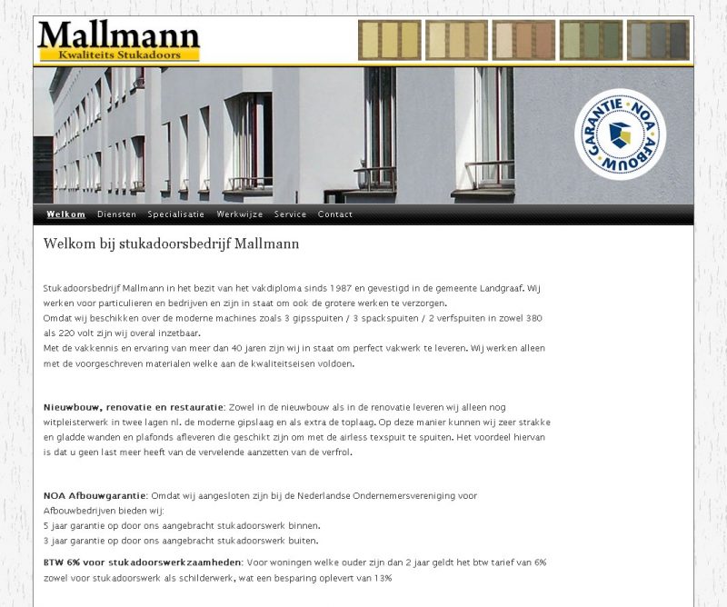 Website met beheersysteem voor D. Mallmann te Landgraaf