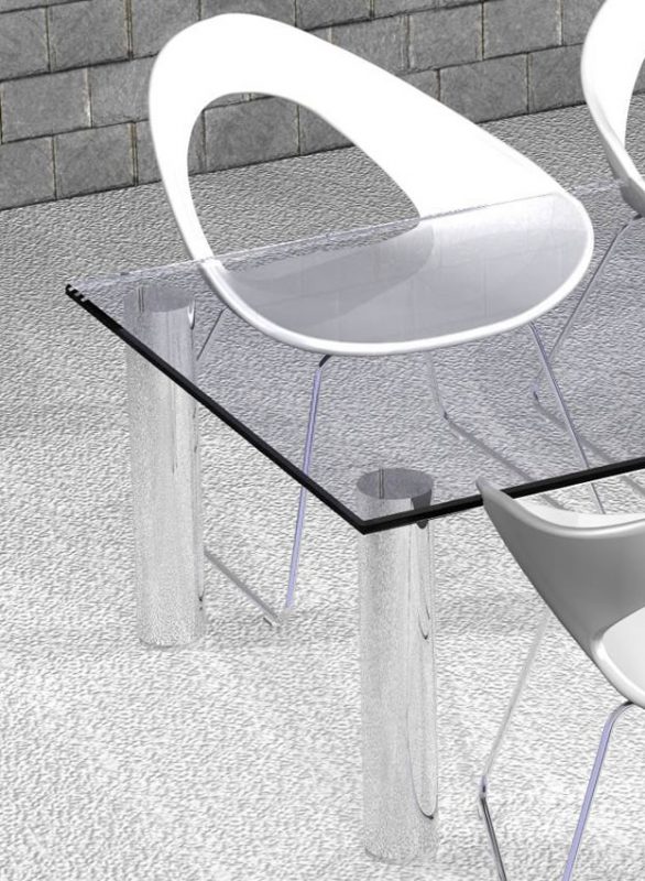 Stoel "Coco" met glazen tafel voor René Holten