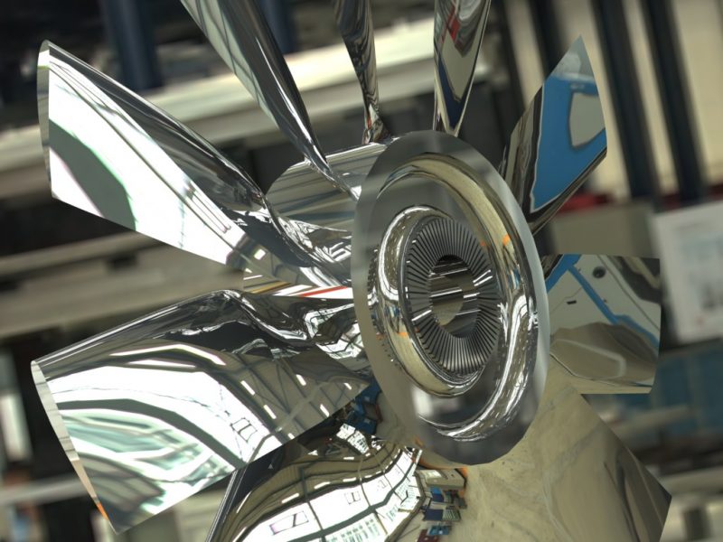 Ventilator in chroom, modelstudie