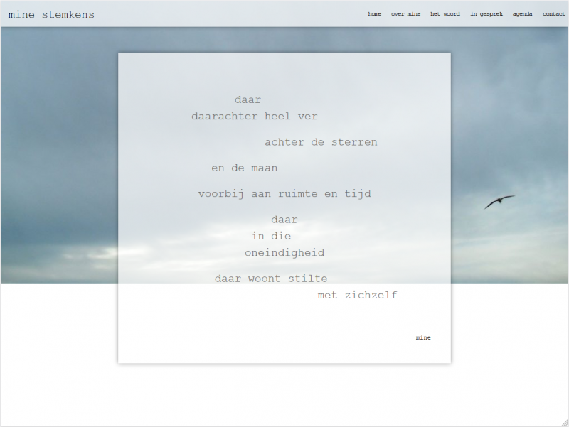 Website voor Mine Stemkens, de kracht van het woord